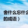 舍什么忘什么成语大全四个字（舍什么忘什么的成语）