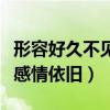 形容好久不见感情依旧的词语（形容好久不见感情依旧）