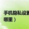 手机隐私设置在哪里打开的（手机隐私设置在哪里）