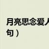 月亮思念爱人的诗句古诗（月亮思念爱人的诗句）
