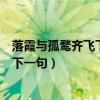 落霞与孤鹜齐飞下一句是秋水共长天一色（落霞与孤鹜齐飞下一句）