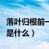 落叶归根前一句是什么意思（落叶归根前一句是什么）