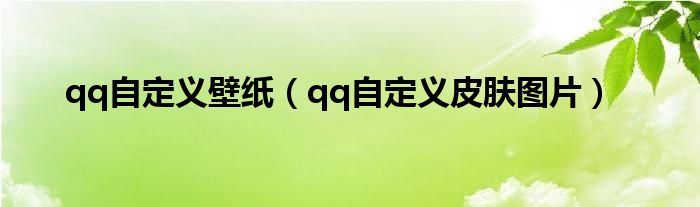 手机qq界面皮肤怎么自定义（qq自定义皮肤怎么弄）