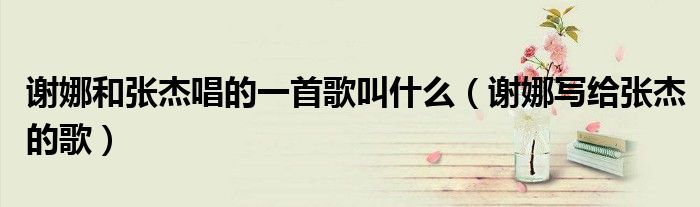 谢娜和张杰合唱（谢娜和张杰的歌曲大全）