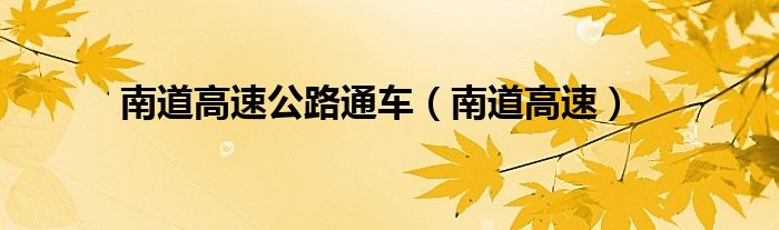 南横高速通车最新消息（南横高速通车）