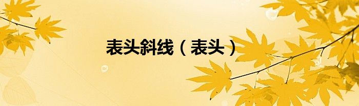 两个表头合并一个斜线表头（怎么把表头改成斜线表头）