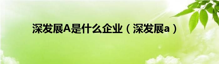 深发展a股票K线图（深发展a股票怎么样000020）