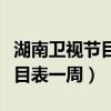 湖南卫视节目表一周节目表明天（湖南卫视节目表一周）