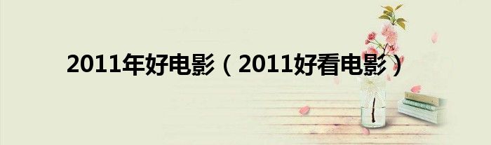 2011年口碑剧（2011年口碑比较好的电影）