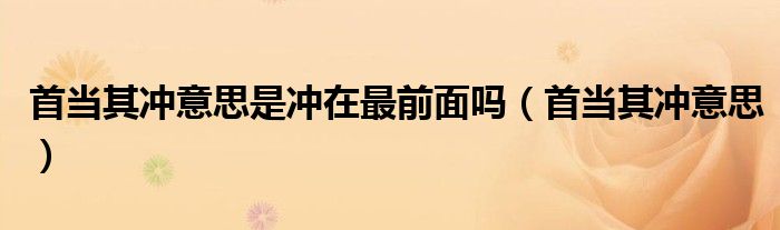 首当其冲意思（首当其冲的意思是冲在最前面吗）