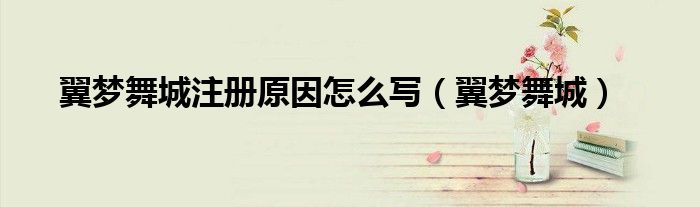 翼梦舞城注册（翼梦舞城的账号）