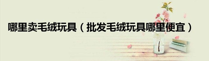 毛绒玩具在哪里好卖（毛绒玩具哪里进货便宜）