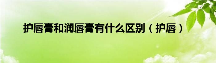护唇膏是润唇膏吗（润唇膏与唇膏一样吗）
