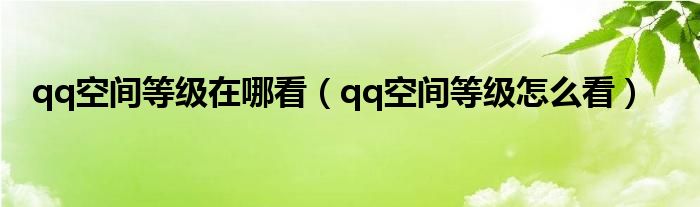 qq空间等级划分怎么分（怎么查看自己qq空间等级）