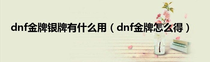 dnf金牌是什么意思（dnf黄金牌在哪里买2020）