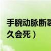 手腕动脉断裂多少毫升死亡（手腕动脉割破多久会死）