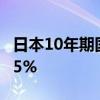 日本10年期国债收益率上升2.5个基点至0.975%
