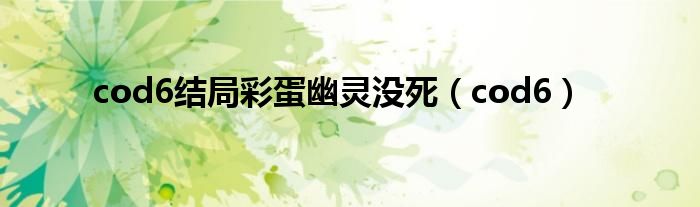 使命召唤6幽灵的口头禅（使命召唤6幽灵为什么死）