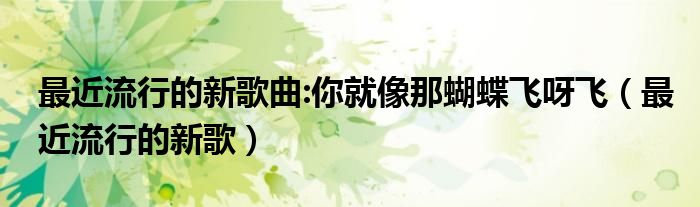 你就像那一只飞来飞去的蝴蝶（你就像只蝴蝶）