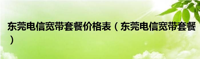 东莞电信宽带套餐价格表（电信星卡电信19元套餐介绍）