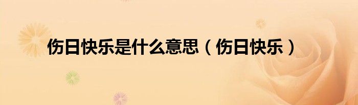 伤日（伤日快乐隐藏结局）