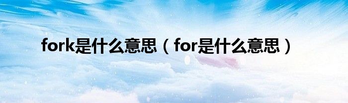 fork是什么意思中文意思是什么（fork意思是什么意思啊）