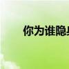 你为谁隐身 网络歌手（你为谁隐身）