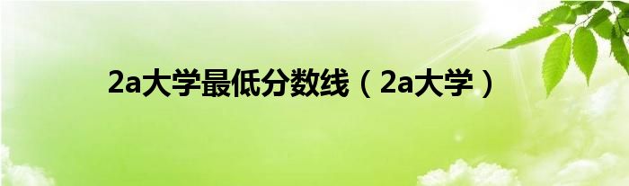 2a最低分数线多少（2a类院校排名与分数线）
