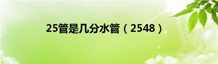 水管25mm等于几寸（25cm水管是几分管）