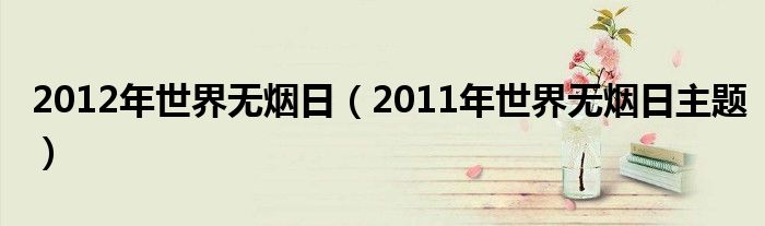 2011年世界杯（2011年世界无烟日）