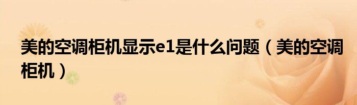 美的变频柜机空调显示e1（美的柜机空调显示E1）