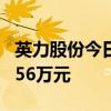 英力股份今日20CM涨停 四机构净卖出6366.56万元