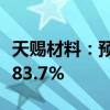 天赐材料：预计上半年净利同比下降79.82%-83.7%