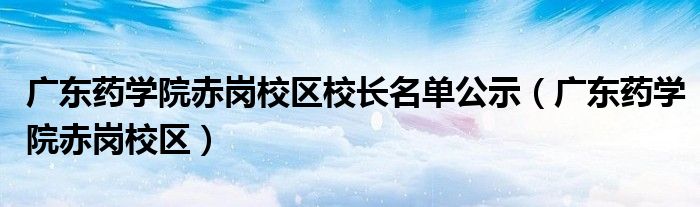 广东药科大学官网（广东药科大学校领导）