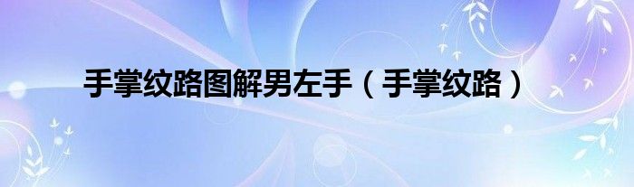 左手的纹路名字（左手的纹路比右手的纹路深）
