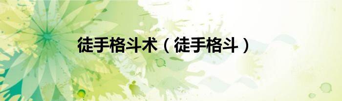 最凶猛的兄弟（最凶狠的徒手格斗术）