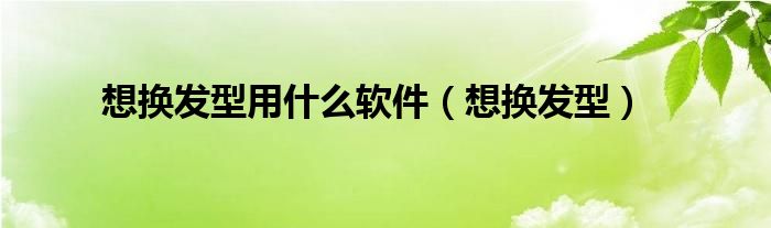 有什么好的换发型的软件（换个发型用什么软件）