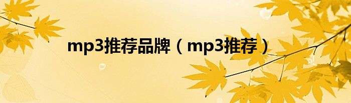 mp3推荐（品牌mp3音质排行）