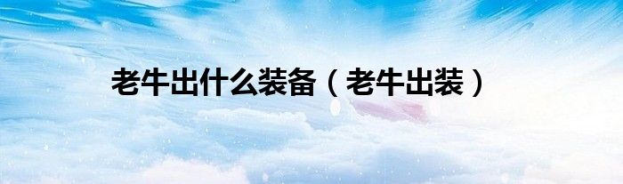 老牛现在在哪（老牛现在版本出什么装备）