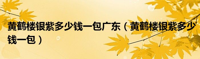 黄鹤楼银紫楼香烟多少钱一包（黄鹤楼银紫进价多少钱一条）