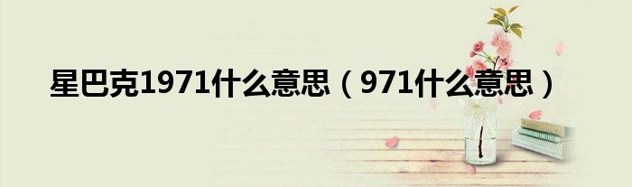 星巴克1973年（星巴克1971系列）
