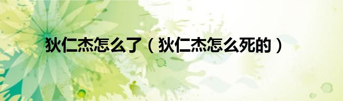狄仁杰下场如何（狄仁杰死在哪）