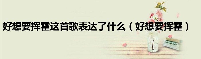 好想要挥霍什么意思（应该还来得及去挥霍是哪首歌歌词）