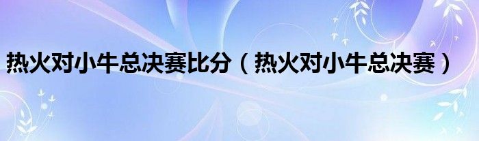 热火对小牛总决赛视频（热火对小牛总决赛）