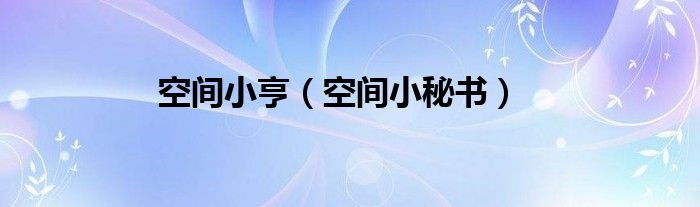 空间小亨 小说（空间小秘密在哪里打开）
