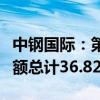 中钢国际：第二季度公司新签工程项目合同金额总计36.82亿元