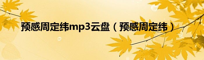 内地版回音周定纬（预感周定纬完整版）