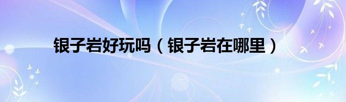银子岩要门票吗（银子岩好玩吗?）