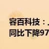 容百科技：上半年实现净利润1027.79万元 同比下降97.29%