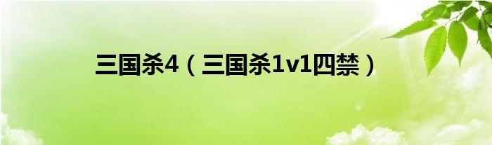 三国杀四禁（三国杀2014界限突破）